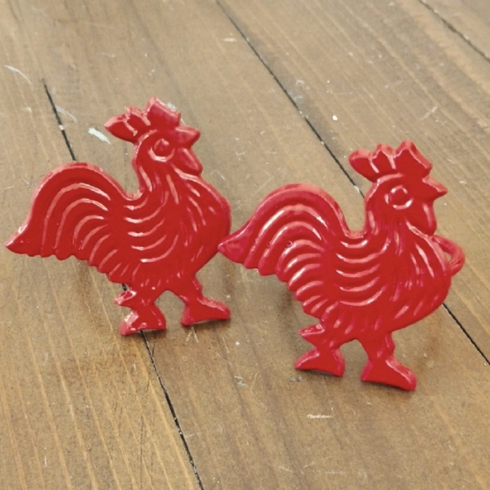 Red Decorative Rooster Serveware Set